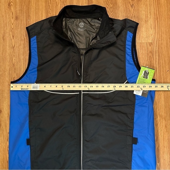 Gold's Gym Workout Apparel Reflective Vest L/XL 42-48 Black/Blue Cycling Zip NEW - Picture 11 of 12